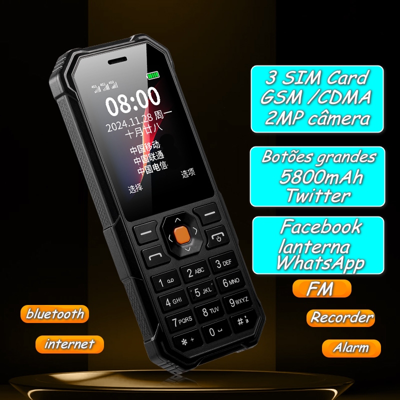 Novo Produto Rungee Três Cartões Bateria Grande Lanterna Telefone Móvel ...