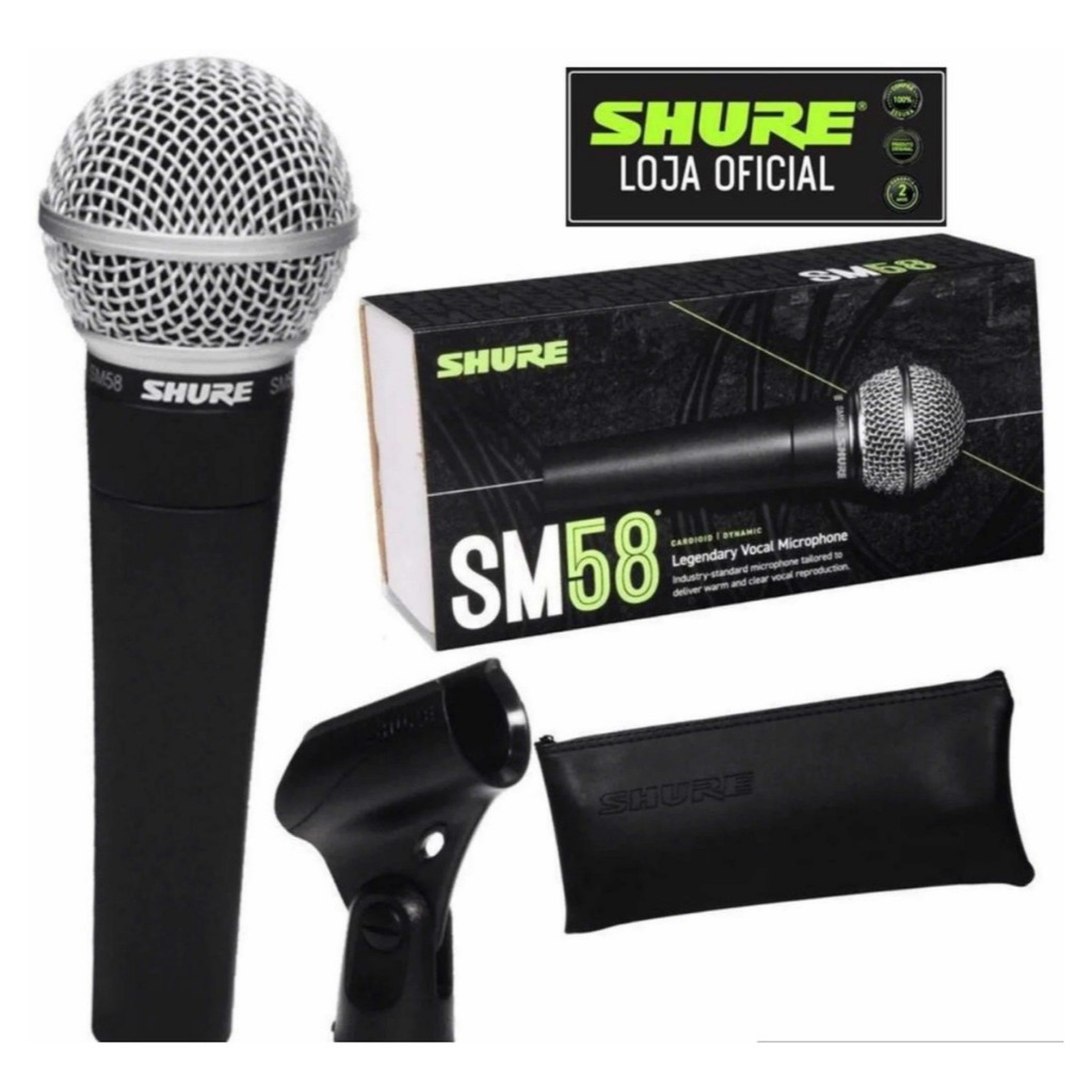 Microfone Shure Glxd4 beta58a Duplo Sem Fio/ Bastão em Metal