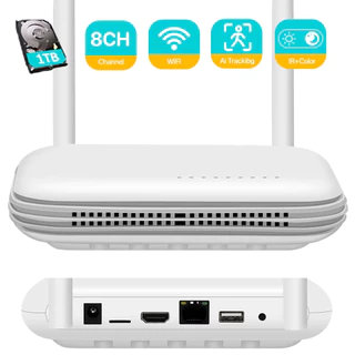 8CH WiFi Mini NVR H . 265 Gravador De Vídeo Em Rede Sem Fio Para Câmera De Vigilância De 3MP/5MP TF Card Solt XMEye APP