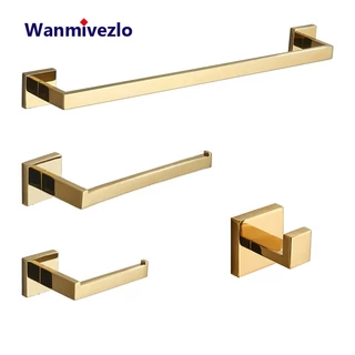 Kit De Acessórios Para Banheiro 4 Peças 40Cm/57Cm 304 Instalação De Perfuração De Aço Inoxidável