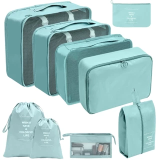 Kit 9 Pecas Bolsa Organizadoras Para Mala Roupas Bagagem Viagem