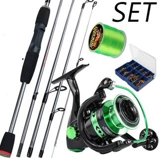 Sougayilang 1.8m 5 Seções Vara De Pesca Combos De Carretel Com Série 1000-4000 Arrasto Máximo 15kg