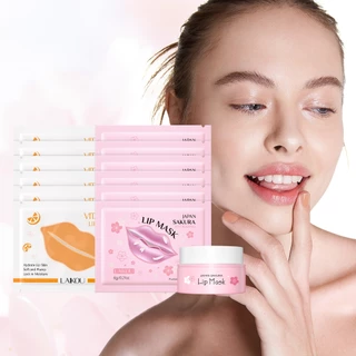 Nutrir E Revitalizar : LAIKOU Sakura Lip Care Set Hidratante Suavizante Pele Labial Conjunto De 13 Unidades em Oferta na Shopee