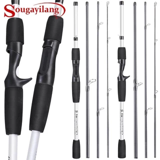 Sougayilang 1.98M Vara De Pesca De Alto Carbono 5-10LB 4 Seções Parafuso De Fundo/Comida Para Água Doce/Salgada
