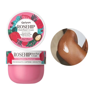 QUIYUM Creme Corporal Rosa Mosqueta Bum Bum - Hidratação e Firmeza para Pele - 30g | Antienvelhecimento e Absorção Rápid em Oferta na Shopee