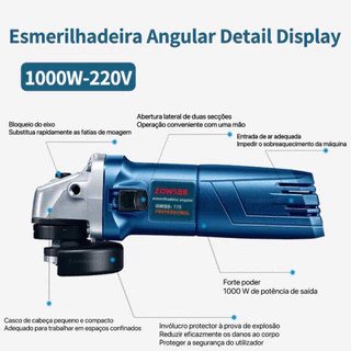 Esmerilhadeira Lixadeira Angular Genérica Bosch 1000W Serra elétrica Ferramentas elétricas