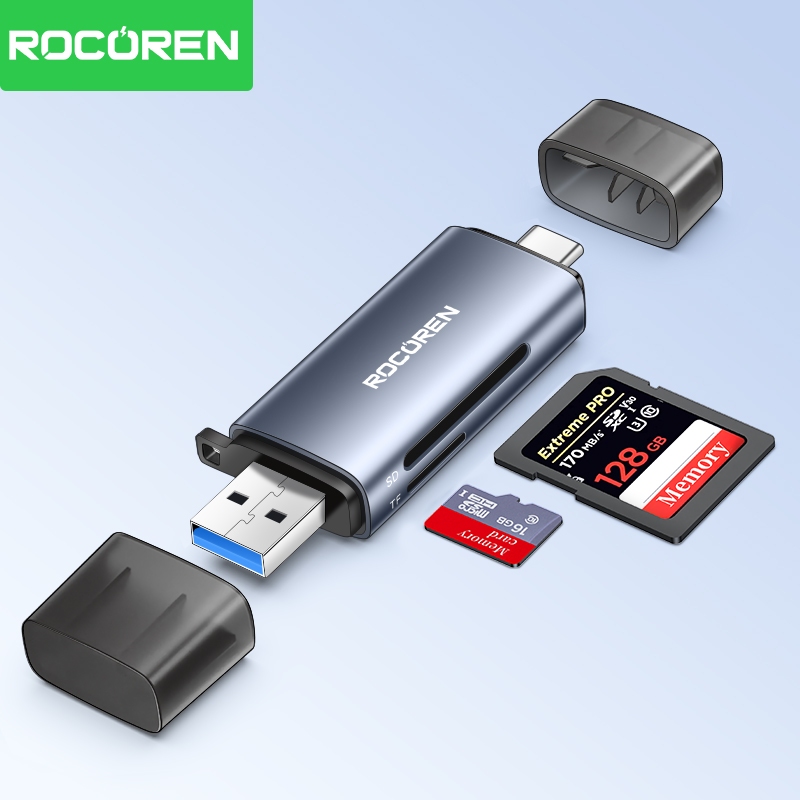 Rocoren Leitor De Cartão Rápido 2 Em 1 SD TF OTG Tipo-C E USB 3.0 ...