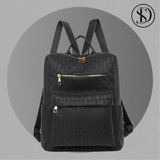 SHINYDIARY Mochila feminina de couro sintético PU Estudo de viagem de grande capacidade