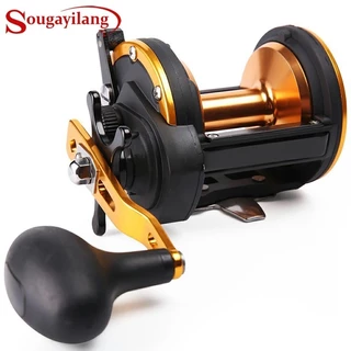 Sougayilang Metal Redondo Jigging Carretel 6 : 1 Relação De Água Salgada Corrico Tambor Carretéis Mão Direita Pesca Mar