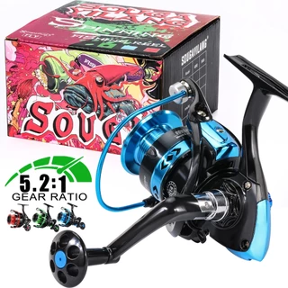 Sougayilang 1000-4000 Carretel De Pesca 5.2 : 1 Relação De Engrenagem Giratório De Alumínio Arrasto Máximo 10kg