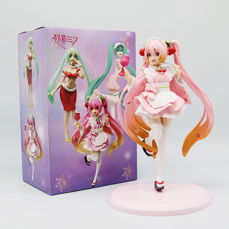 18cm Genuíno SEGA Hatsune Miku Sanrio Série Sentado Canela