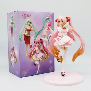18cm Anime Hatsune Miku Wafuu Kissa Ver . Cálice Sakura Maid Figura Estatueta Modelo Brinquedos Colecionáveis Presente K