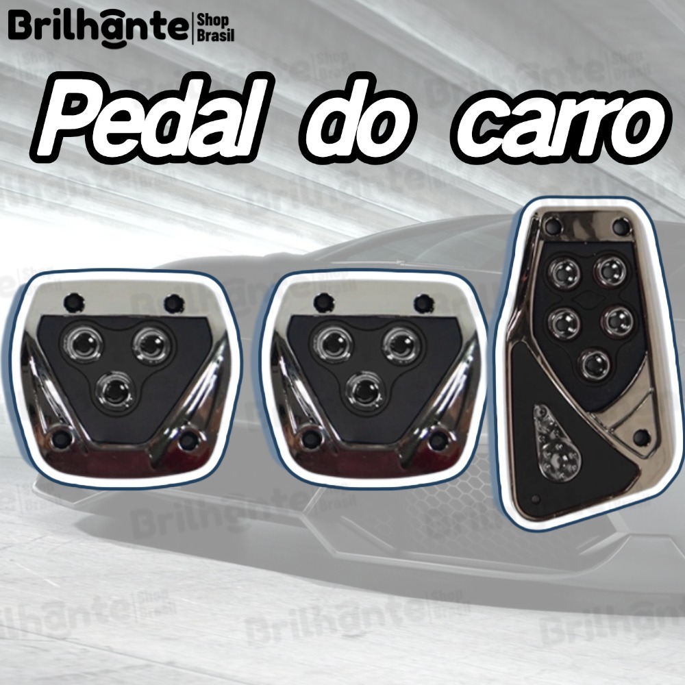 Pedaleiras Esportivas Automotiva Carro Tuning Kit 3 Peças