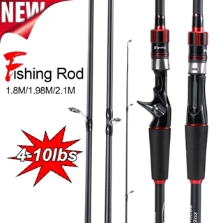 Sougayilang Vara De Pesca De 4 Seções , 1.8/1.98M , 2.1m , Giratória De Carbono/Fundição Ro 4-10LBs Para Água Salgada De