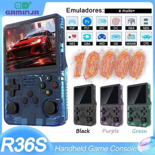 Vídeo Game Portátil R36S + de 15.000 Jogos Console 64g Linux Tela IPS 3.5 Polegadas Handheld Vídeo Game Console Portátil