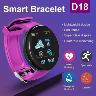 D18 Bluetooth Inteligente À Prova De Choque Aptidão Gravação De Frequência Cardíaca Relógio Lembrete De Informações Funç