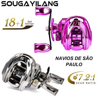 Sougayilang Novo Carretel De Pesca Relação Engrenagem 18 + 1BB 7.2 : 1 Isca Esquerda/Direita Máximo 10kg