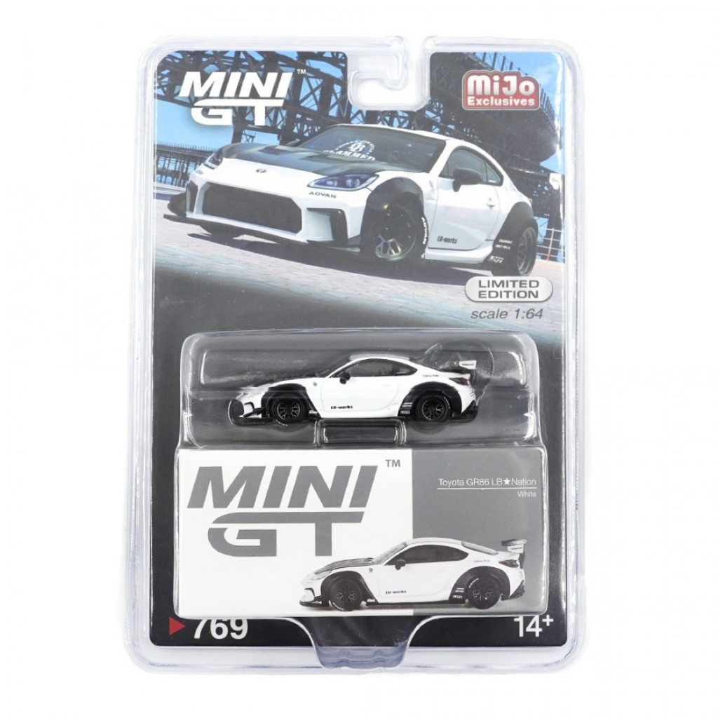 Mini GT MGT00769 769 1/64 Toyota GR86 LB Nação Branco LHD RHD