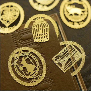 Metal Oco Marcadores Criativos retro Livro Clipe Papelaria Presente