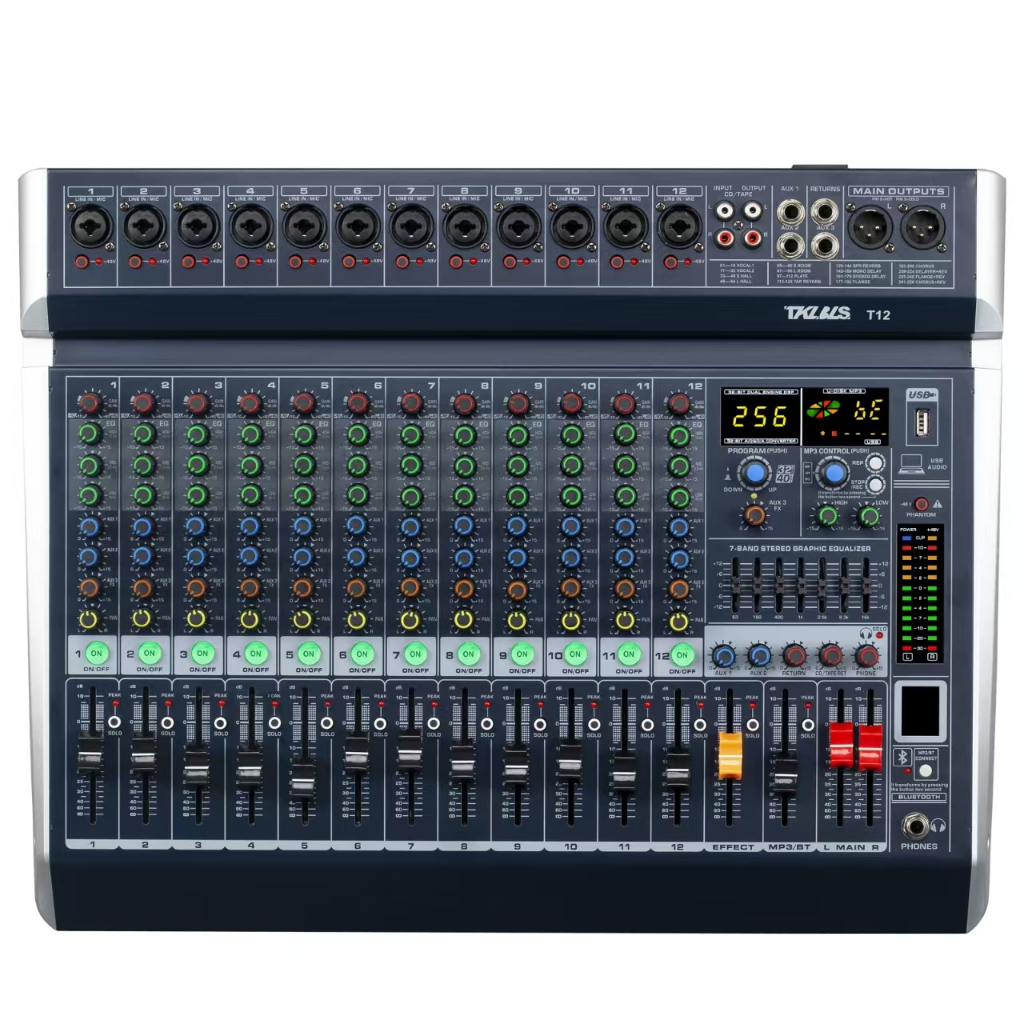 Mesa de Som Profissional 12 Canais T12 Com Equalizador Efeito Interface ...