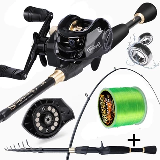Sougayilang Conjunto De Pesca 1.8-2.4m Portátil Ultraleve Vara Telescópica E Carretel De Arremesso 7.2 : 1 Relação De En