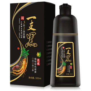 500ml Shampoo De Tintura De Cabelo Preto Natural Queima Rápida E Tingimento Reparação Raízes Melhorar O
