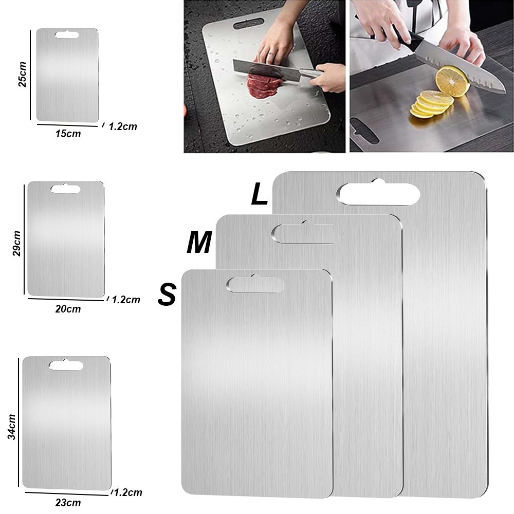 3 Pacotes Tábua de corte de aço inoxidável para cortar carne, frutas e vegetais