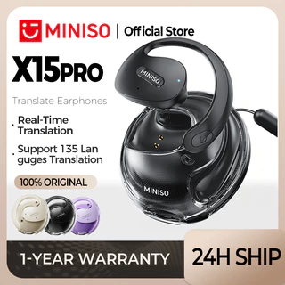 MINISO X15 Pro AI Inteligente Tradução Em Tempo Real Fones De Ouvido Sem Fio Bluetooth 5.4 Com Negócios Microfone À Prov em Oferta na Shopee