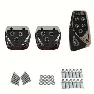 Kit 3 Peças Pedaleiras Esportivas Automotiva Carros Tuning Acessórios Universal