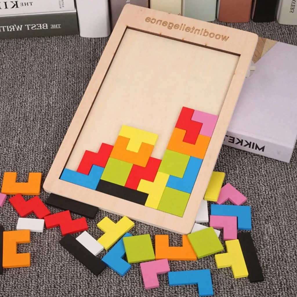 Tetris de Madeira Colorido