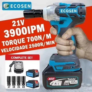Chave de impacto sem fio Makita 2.0Ah 21V elétrica sem escova com 2 baterias