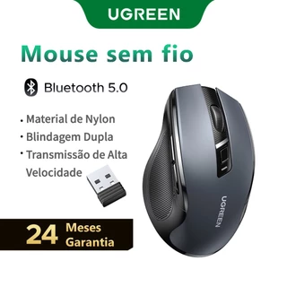 UGREEN Mouse Sem Fio Bluetooth 5.0, 6 Botões Silenciosos 2.4G Com USB Mini Receptor Nível DPI 5 Configuração 4000DPI