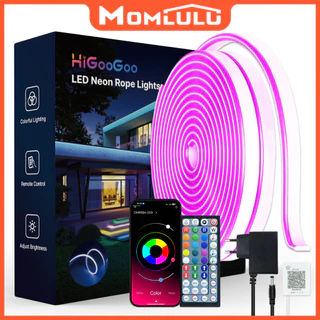Fita De Led Neon RGB 10 Metros Flexível Controle Remoto Bluetooth Música Luz Para Decoração Festa Carnaval A Prova Dagua