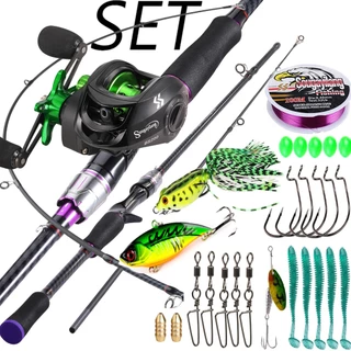 Sougayilang 1.8m Conjunto De Carretel De Vara De Pesca Combo 2 Seções Fibra De Alto Carbono 7.2 : 1 Relação De Engrenage