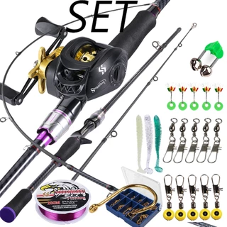Sougayilang 1.8M Vara De Pesca Carretel Linha De Isca Conjunto Completo Com Relação De Engrenagem 7.2 : 1 Arrasto Máximo