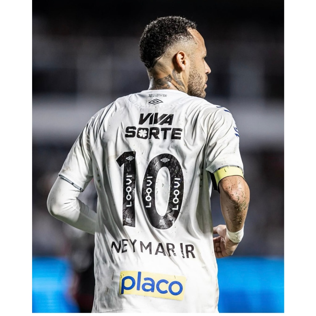 Flocage NEYMAR JR #10 – Santos Extérieur 2024/2025, Neuf Sans Emballage