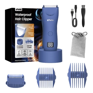 Depilador Masculino para Corpo e Virilha, Barbeador Recortador com Luz LED, Carregável