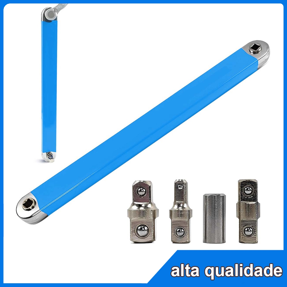 Chave estendida de 39cm, conjunto de chave de catraca sem movimento, chave estendida com adaptador