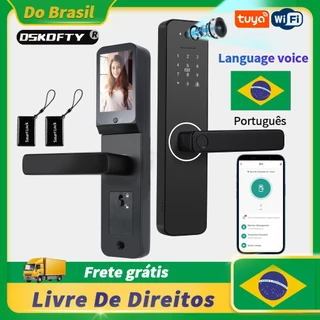 Do Brasil fechadura eletrônica digital com câmera tuya wifi fechaduras de impressão digital