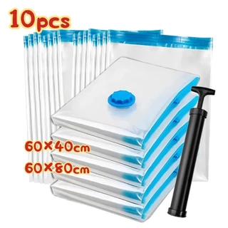 Kit 10 Saco a Vacuo Organização de Roupas Mala Viagem Guarda Roupa 60×40cm 60×80cm