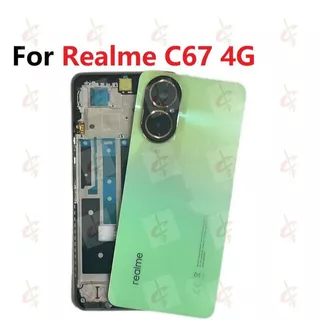Moldura Carcaça Aro Lateral com Botões volume Externos + Tampa Traseira Para Realme C67 4G RMX3890