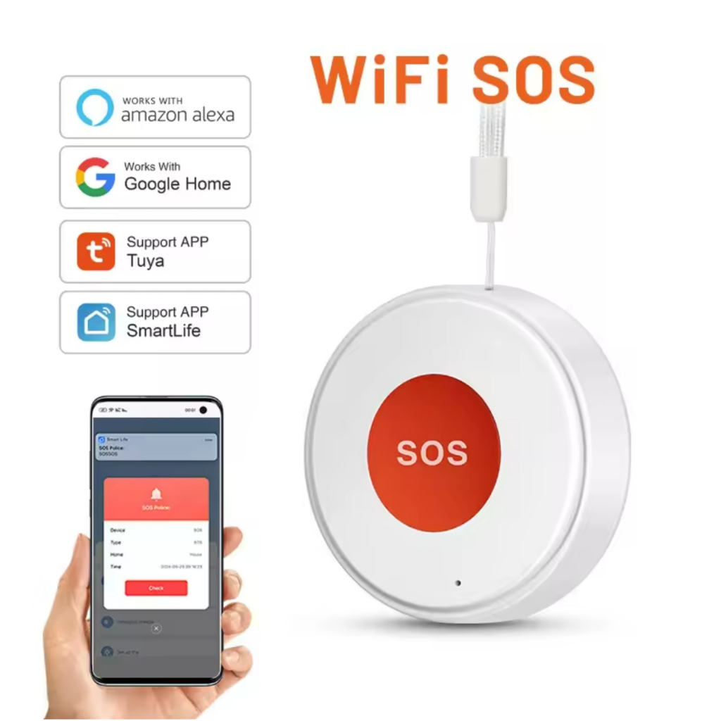 Tuya WiFi Inteligente SOS Botão De Chamada Sem Fio Cuidador Pager Telefone Alerta Transmissor Emergência Para Crianças P