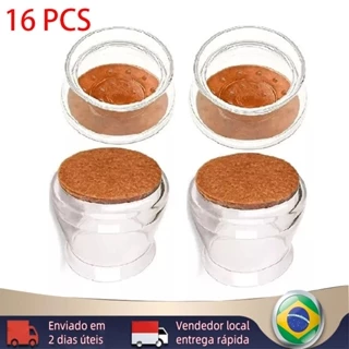 [BR Envio Imediato] Kit 16 Peças Protetor Transparente Cadeira De Pé Feltro De Látex