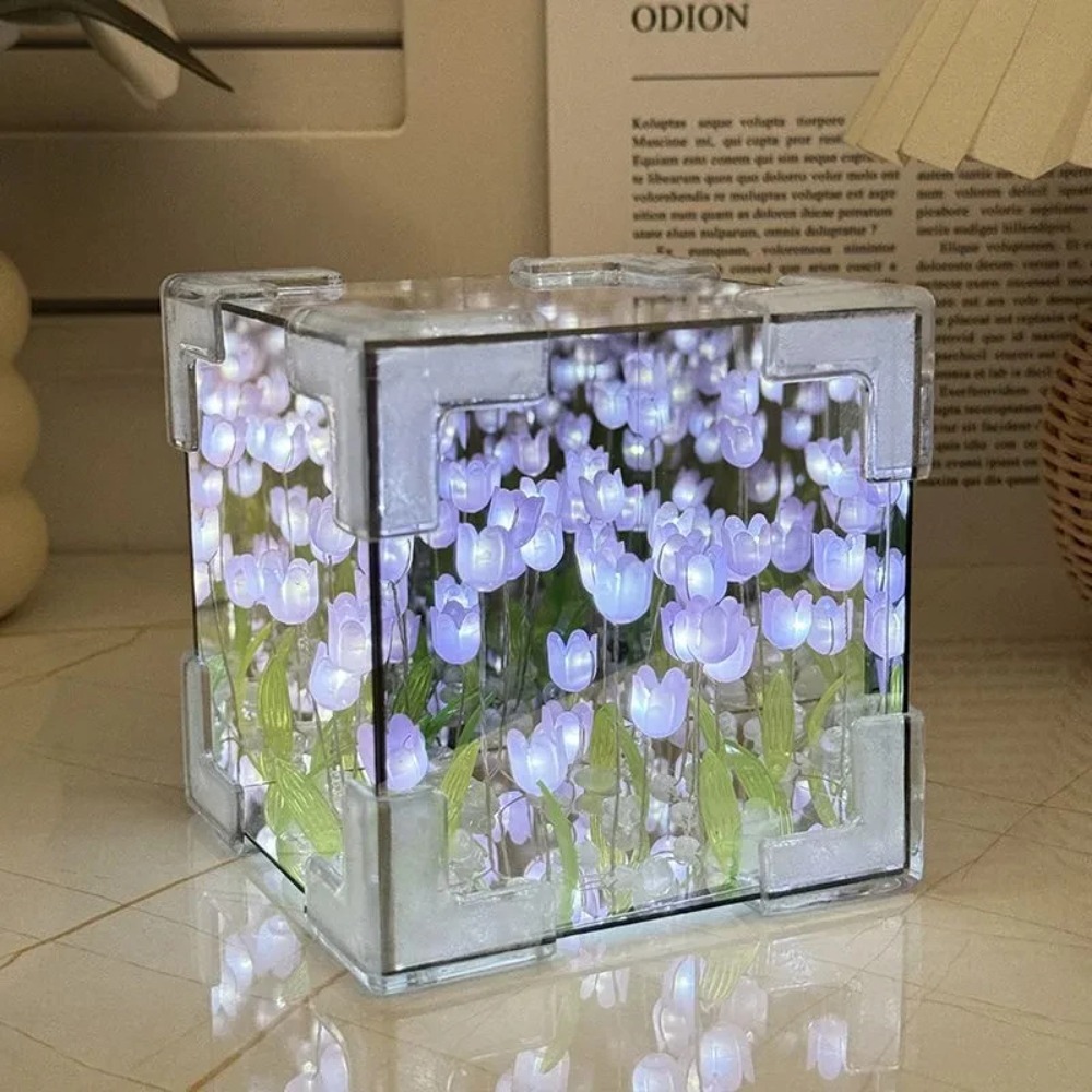 20 Pçs Tulipa Nightlight Artesanal DIY Material Filhote e Espelho