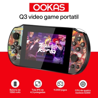 Videogame Portatil Q3 Nostalgia 3D game console Tela de 4,3 polegadas 64GB de 11.000 jogos