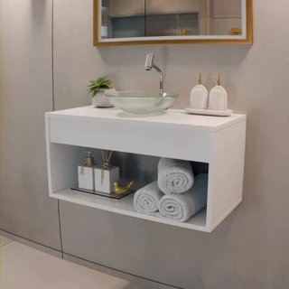 Gabinete Banheiro Armário 60CM Sem Cuba Branco