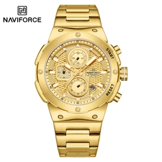 NAVIFORCE 8072 Relógio Masculino Com Pulseira De Aço Inoxidável Movimento De Quartzo Empresarial Simples em Oferta na Shopee