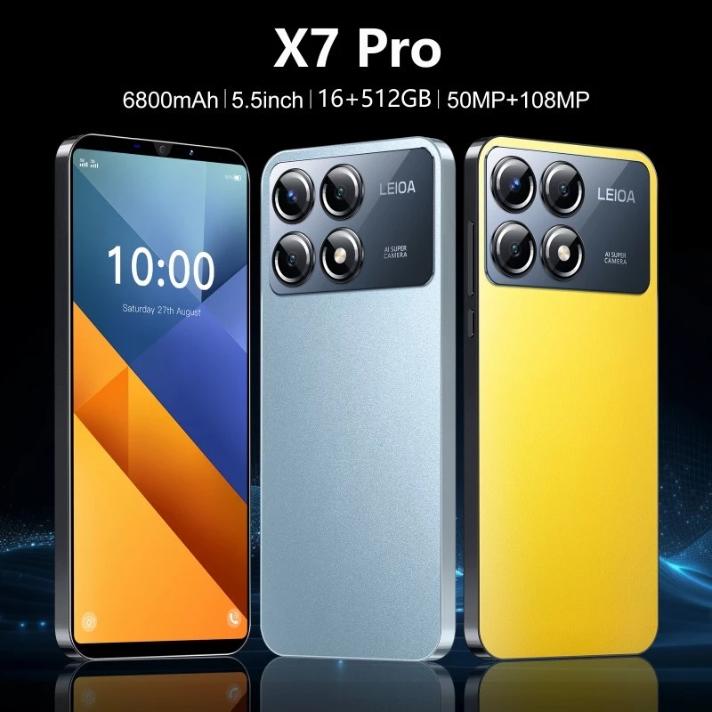 Celular X7Pro 5.5 Polegadas 16 + 512GB Android 5G Smartphone