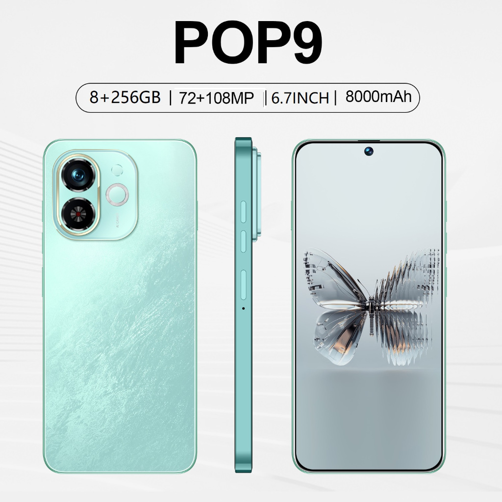 Alta Qualidade POP9 4G/5G Smartphone 6.7 Polegadas Tela Cheia Ultra HD ...