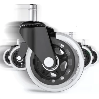 Conjunto De 5 Peças De Rodas Universais Para Cadeira De Escritório plug-in Silenciosa Tipo Mola PU De 3 Polegadas